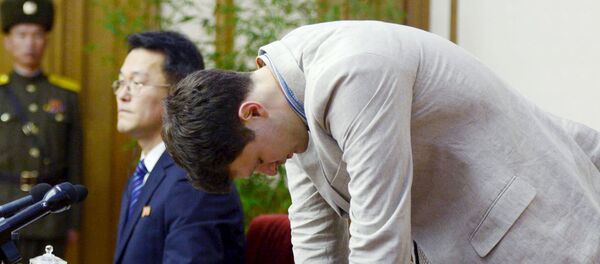 Otto Frederick Warmbier, estudante norte-americano condenado a 15 anos de trabalhos forçados na Coreia do Norte - Sputnik Brasil