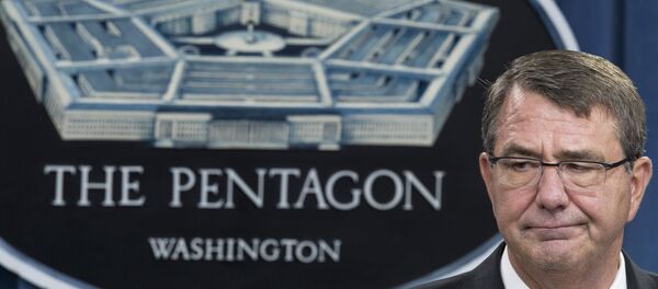 Secretário de Defesa norte-americano Ashton Carter durante a entrevista coletiva, Washington, EUA, agosto de 2015 - Sputnik Brasil