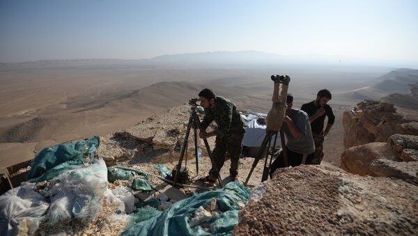 Posições do Exército sírio perto de Palmira, Síria - Sputnik Brasil
