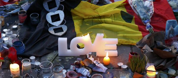 Tributo a vítimas do terrorismo em Bruxelas, Bélgica - Sputnik Brasil