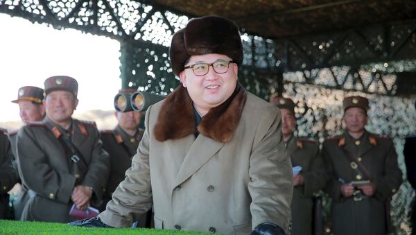 North Korean leader Kim Jong Un watches landing and anti-landing exercises being carried out by the Korean People's Army (KPA) at an unknown location, in this undated photo released by North Korea's Korean Central News Agency (KCNA) in Pyongyang on March 20, 2016 - Sputnik Brasil
