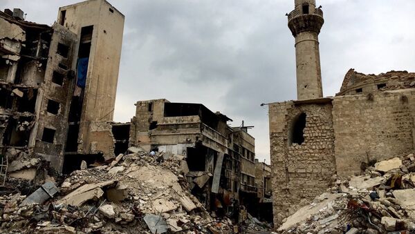Old Town destruction in Aleppo. This 12th-16th-century set of buildings was included into the UNESCO World Heritage list in 1986. - Sputnik Brasil