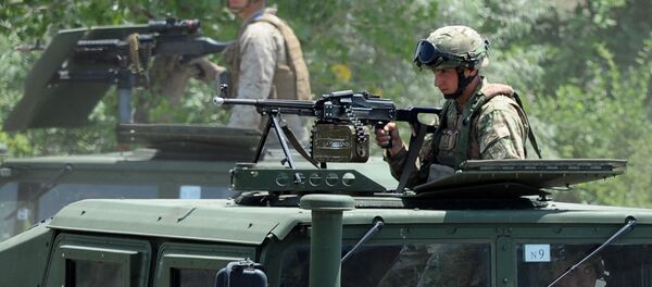 Soldados norte-americanos e georgianos participam dos exercícios militares Agile Spirit 2014, base militar de Vaziani, junho de 2014 (foto de arquivo) - Sputnik Brasil