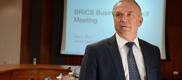 Presidente da parte russa do Conselho Empresarial dos BRICS, Presidente da Camara de Indústria e Comércio da Rússia Sergei Katyrin - Sputnik Brasil