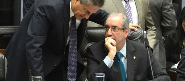 Eduardo Cunha em debate sobre o impeachment na Câmara dos Deputados Eduardo Cunha em debate sobre o impeachment na Câmara dos Deputados - Sputnik Brasil