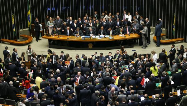 Sessão de votação do impeachment na Câmara dos Deputados - Sputnik Brasil