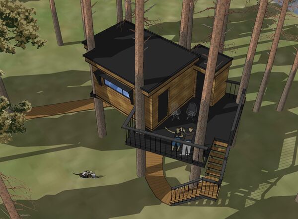 Uma casa da ecoaldeia Nest Hotel (ilustração) - Sputnik Brasil