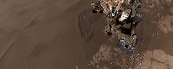 Selfie tirada pelo jipe-robô Curiosity em Marte - Sputnik Brasil