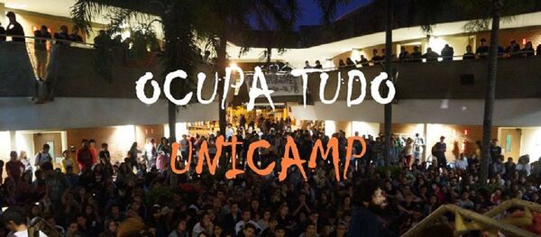 Cartaz do movimento OcupaTudo Unicamp - Sputnik Brasil