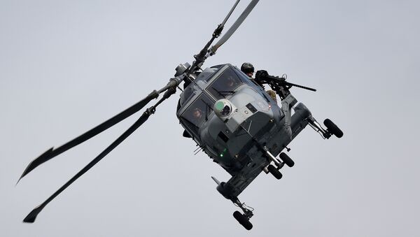 Helicóptero AW Linx Wildcat da OTAN durante ensaios militares - Sputnik Brasil