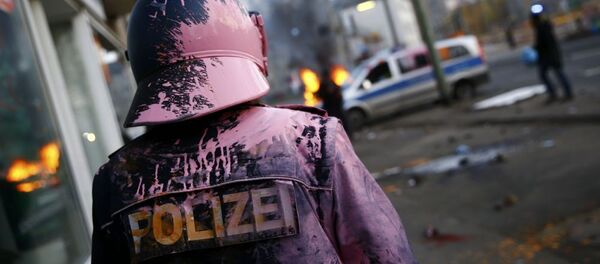 Protesto contra Banco Central Europeu em Frankfurt - Sputnik Brasil