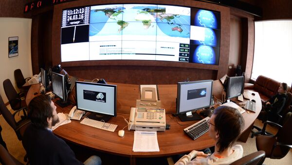 The satellite mission control center at the Lavochkin Research and Production Association, in the Moscow region - Sputnik Brasil