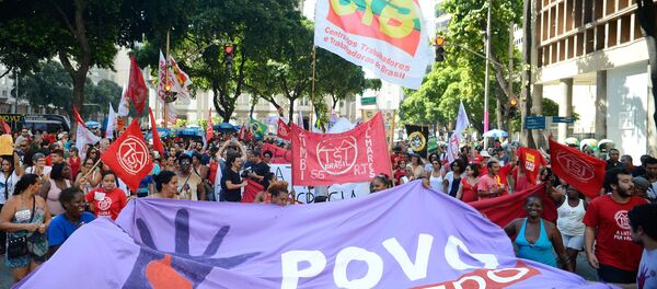 Protesto contra Temer no Rio - Sputnik Brasil