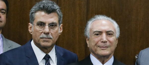 Ministro do Planejamento Romero Jucá e presidente interino Michel Temer - Sputnik Brasil