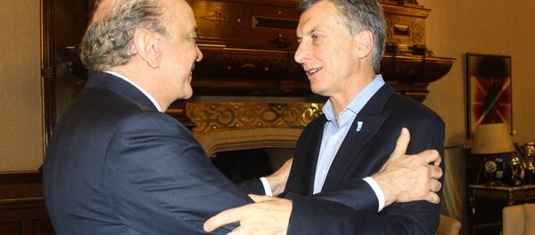 Ministro das Relações Exteriores, José Serra, e o presidente argentino Mauricio Macri - Sputnik Brasil