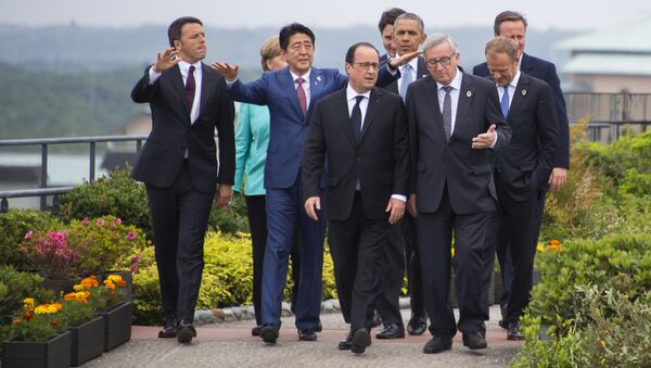 Líderes do G7 durante o primeiro dia da cúpula do grupo na cidade de Ise, Japão, 26 de maio de 2016 - Sputnik Brasil