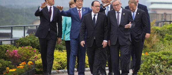 Líderes do G7 durante o primeiro dia da cúpula do grupo na cidade de Ise, Japão, 26 de maio de 2016 - Sputnik Brasil