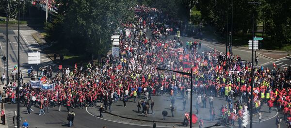 Protestos na França, 26 de maio, 2016 - Sputnik Brasil