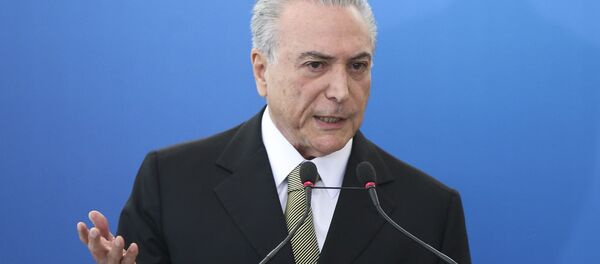 Michel Temer durante posse de diretoria do BNDES, Petrobras, Caixa Econômica e IPEA Michel Temer durante posse de diretoria do BNDES, Petrobras, Caixa Econômica e IPEA - Sputnik Brasil
