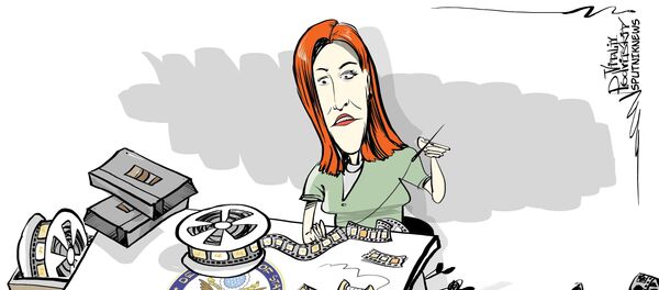 A porta-voz da chancelaria estadunidense, Jennifer Psaki numa conferência em 2 de dezembro de 2013 - Sputnik Brasil