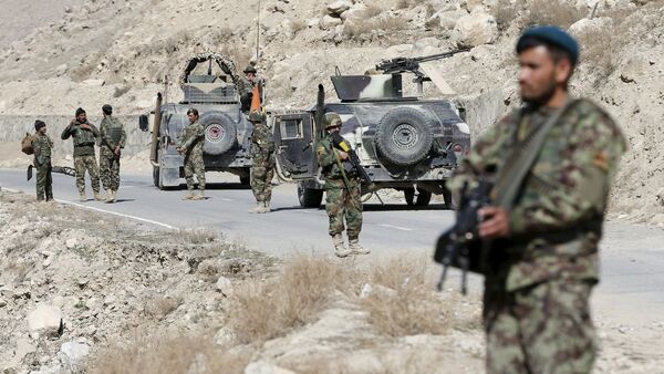 Soldados do Exército do Afeganistão em ponto de controle na província de Logar - Sputnik Brasil