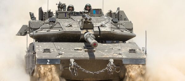 Tanque israelense próximo à fronteira entre Israel e Faixa de Gaza, Israel - Sputnik Brasil
