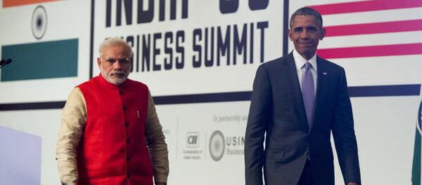 Primeiro-ministro da Índia Narendra Modi e o presidente dos EUA Barack Obama - Sputnik Brasil
