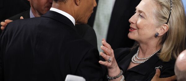 Ex-secretária de Estado dos EUA Hilary Clinton e presidente dos EUA Barack Obama - Sputnik Brasil