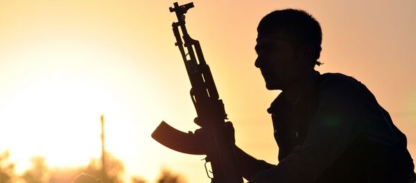 Membro de milícias curdas na cidade síria Ain Issi, 50 km ao norte de Raqqa - Sputnik Brasil