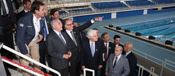 Michel Temer durante visita e reunião de trabalho no Parque olímpico no RJ - Sputnik Brasil