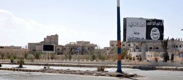 Pôster pertencente aos militantes do Daesh erguido ao longo de uma estrada, Síria, 27 de março de 2016 Pôster pertencente aos militantes do Daesh erguido ao longo de uma estrada, Síria, 27 de março de 2016 - Sputnik Brasil