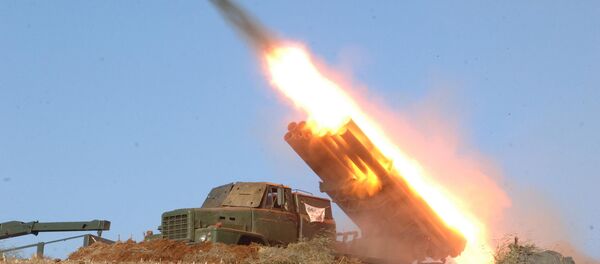 Lançador múltiplo de foguetes da Coreia do Norte - Sputnik Brasil