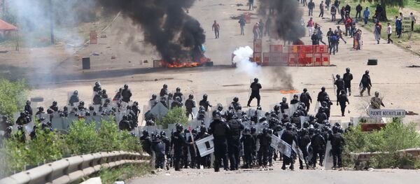 Protestos de professores na cidade mexicana de Nochixtlán - Sputnik Brasil