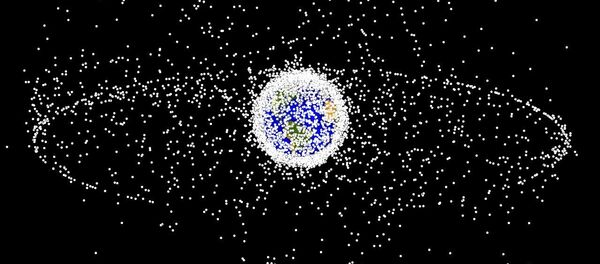 Lixo espacial em imagem gerada pela NASA - Sputnik Brasil