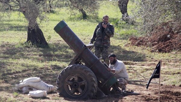 Rebeldes sírios preparam um lançador de morteiro - Sputnik Brasil