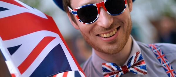 Apoiante do Reino Unido no concurso musical Eurovisão 2016, Estocolmo, Suécia, maio de 2016 - Sputnik Brasil