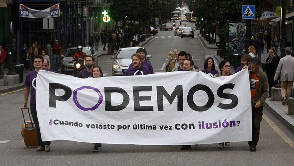 Podemos, um partido político espanhol de esquerda fundado em 2014 - Sputnik Brasil