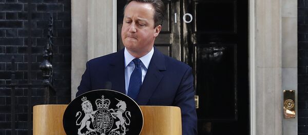 Primeiro-ministro britânico David Cameron faz discurso depois de terem sido divulgados os resultados do referendo, Londres, Reino Unido, 24 de junho de 2016 - Sputnik Brasil