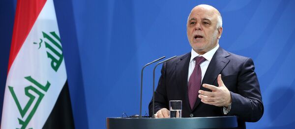Premier do Iraque, Haider al-Abadi, durante coletiva de imprensa em Berlim, após um encontro com a chanceler alemã, Angela Merkel, em 11 de fevereiro de 2016 - Sputnik Brasil