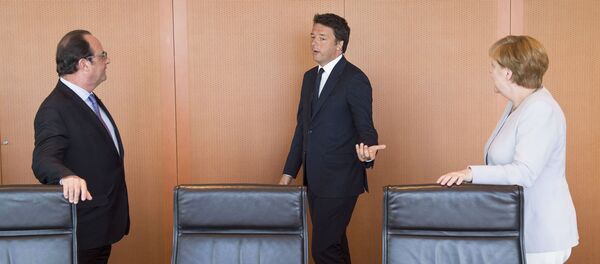 Renzi, Merkel e Hollande se reúnem para discutir a crise da UE - Sputnik Brasil