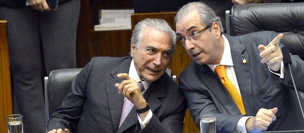 Michel Temer e Eduardo Cunha, na Câmara dos Deputados, em Novembro de 2015. Michel Temer e Eduardo Cunha, na Câmara dos Deputados, em Novembro de 2015. - Sputnik Brasil