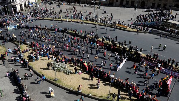 Protesto de trabalhadores na Bolívia - Sputnik Brasil
