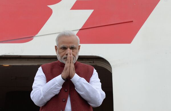 Em julho de 2015, Narendra Modi representou a Índia na cúpula dos BRICS em Ufá - Sputnik Brasil