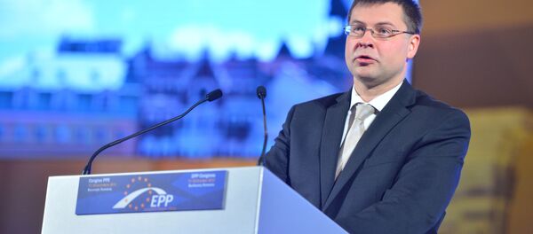 Valdis Dombrovskis durante um evento, foto de arquivo - Sputnik Brasil