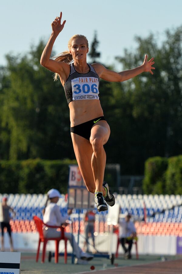 A atleta russa Daria Klishina, salto em distância - Sputnik Brasil