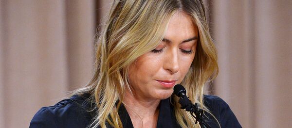 Mar 7, 2016; Los Angeles, CA, USA; Maria Sharapova speaks to the media announcing a failed drug test after the Australian Open during a press conference today at The LA Hotel Downtown - Sputnik Brasil