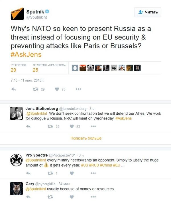 Jens Stoltenberg's conversation with Sputnik. - Sputnik Brasil