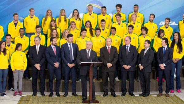 Michel Temer se reúne com atletas da delegação olímpica brasileira para os Jogos Rio 2016 - Sputnik Brasil
