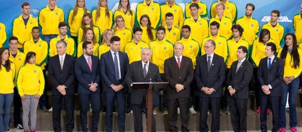 Michel Temer se reúne com atletas da delegação olímpica brasileira para os Jogos Rio 2016 - Sputnik Brasil