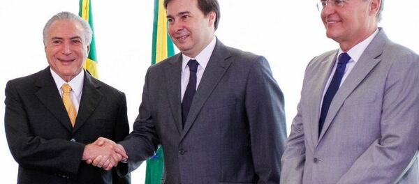 Michel Temer recebe o deputado Rodrigo Maia, presidente eleito da Câmara, no Palácio do Planalto - Sputnik Brasil